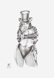 dc female female_only gene_espy human monochrome smooth_skin solo tagme zatanna