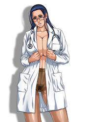 doctor female female_only glasses human kazuki_kotobuki lab_coat labcoat nico_robin no_panties nurse one_piece pantyhose post-timeskip pubic_hair scientist see-through_pantyhose solo