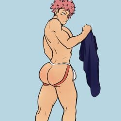 buff butt_crack itadori_yuuji jja_nap jockstrap_only jujutsu_kaisen male_only suggestive