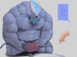 anthro bara barathrum_the_spirit_breaker beard blue_skin bovine bull cum dota_2 facial_hair male muscles muscular muscular_male nipple_piercing nipples nose_piercing pecs penis spirit_breaker whit3salmon_23