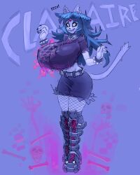 1girls anthro belt big_breasts boots breasts claire_(the_summoning) emo female female_focus female_only fishnets furry goth huge_breasts large_breasts massive_breasts original original_character pentagram skirt snao tagme the_summoning thick_thighs