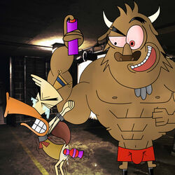 age_difference anal anal_penetration anthro bondage bound buffalo camp_lazlo cartoon_network commander_hoo-ha edward_(camp_lazlo) kidnapped male_only platypus rape sex_toy size_difference tagme vibrator young