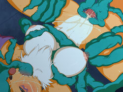censored comic digimon digital_sex_sleeve female fur furry mosaic_censoring renamon sindoll tagme tentacle textless_version