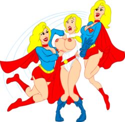 3girls areola areolae breast_sucking_envy breasts breasts_exposed curvy curvy_body curvy_female curvy_milf dc kara_danvers kara_zor-el kara_zor-l karen_starr legacy1976 multiple_girls power_girl selfcest supergirl thick_thighs yuri