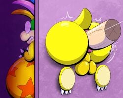 anthro ball big_ass big_balls big_butt gay koopaling lemmy_koopa male_only male_penetrated mario_(series) presenting_feet presenting_hindquarters punishment rape solo_focus stuck stuck_in_wall tepigfan101 through_wall yaoi