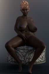 1girls 3d african african_female big_breasts breasts chubby dark-skinned_female dark_skin female large_breasts mature_female mombod nipples plump pussy sagging_breasts solo thick_thighs unknown_artist wide_hips