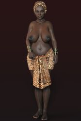 1girls 3d african african_female big_breasts breasts chubby dark-skinned_female dark_skin female large_breasts mature_female mombod nipples plump sagging_breasts solo unknown_artist wide_hips