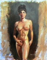 2011 breasts female female_only front_view human josef_rubinstein modesty_blaise modesty_blaise_(series) nude secret_agent solo standing tagme traditional_media