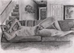 bed_buddy birthday_suit cock cock_out dick drawing gay gay_male hand_drawn handdrawn handdrawn_art homocalamus naked naked_male nude nude_male pencil pencil_(artwork) pencil_sketch sketches_by_adab