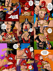 2boys anal_fingering anal_penetration anal_sex bane batman_(series) bondage comic crossover cum_on_face dc_comics double_anal double_penetration erect_nipples erect_nipples_under_clothes exposed_anus exposed_nipples exposed_penis finger_fuck forced_yaoi huge_cock male male_only male_rape_victim marvel mask_partially_removed penis_size_difference rape sitting_on_penis size_difference smooth_skin spider-man spider-man_(series) text thrusting_into_ass tied_penis tied_up torn_bodysuit veiny_penis yaoi