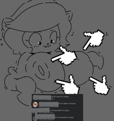 breasts_out cursor facebook furry janet_(windreg1) motion_lines no_color poking poking_breasts shocked sumthn_bout_facebook_lmao tagme windreg