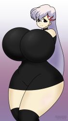 2024 aikawa_akane ass_bigger_than_head big_ass big_breasts breasts_bigger_than_head brown_eyes clothed dropedartist enormous_ass enormous_breasts female female_focus female_only huge_ass huge_breasts large_ass looking_at_viewer mahou_tsukai_tai piercing piercings pink_hair self_upload smile thick thick_legs thick_thighs