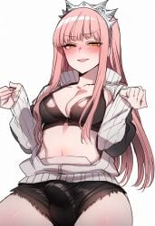 1futa ai_generated blush bulge fate_(series) futanari medb_(fate) novelai smug solo