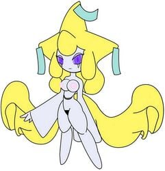 anthro breasts color female female_only front_view gb_of_bs jirachi nipples nude pokemon pokemon_(species) purple_eyes rule_63 solo standing tagme white_skin