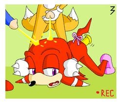 3pac blue_fur fur furry furry_tail hedgehog knuckles_the_echidna mammal multiple_tails peeing penis sonic_(series) sonic_the_hedgehog tail tails urine