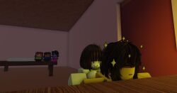 3d artist_request big_ass big_breasts chara frisk futa_on_female pale_skin roblox roblox_studio robloxian self_upload undertale yellow_skin