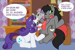 1boy 2011 2girls black_hair blue_eyes blurry_background cum cutie_mark equine female feral friendship_is_magic green_eyes grey_fur grey_skin horn horse male mammal my_little_pony mythological_creature mythological_equine mythology no_humans oblivious one_eye_closed pony purple_hair purple_mane purple_tail rarity_(mlp) self_insert shrugging straight_hair sweetie_belle_(mlp) unicorn wink