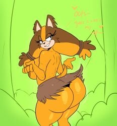 1girls anthro anthro_female areolae ass badger big_ass big_breasts blue_eyes breasts bubble_ass bubble_butt dialogue fat_ass furfurr furry huge_ass huge_breasts large_ass large_breasts miniskirt nipples orange_fur partially_clothed sega semi_nude skirt solo solo_female solo_focus sonic_(series) sonic_boom sonic_the_hedgehog_(series) sticks_the_badger susknuckles tail text thick_ass topless topless_anthro topless_female