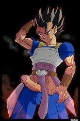 big_penis black_hair cabba chicofondo dragon_ball_super dragon_ball_z male_only penis saiyan saiyan_armor saiyan_male scratches shy sweat sweating sweaty_body training twink universe_6 universe_6_saiyan/universe_7_saiyan