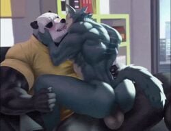 2021 anal anal_sex animated anthro anthro_on_anthro anthro_penetrated anthro_penetrating anthro_penetrating_anthro ass balls bear beastars blush bodily_fluids bottomless canid canine canis clothed clothing duo furry gay genitals giant_panda gouhin interspecies kissing legoshi_(beastars) male male/male male_only male_penetrated male_penetrating male_penetrating_male mammal muscles muscular muscular_anthro muscular_male nude penetration penile penile_penetration penis penis_in_ass raccoon21 sex sweat gif ursid veiny_muscles wolf shorter_than_10_seconds short_playtime