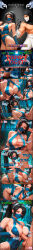 miaulust self_upload comic patreon_username patreon_logo ai_generated ai_assisted anime_style mortal_kombat kitana mask masked masked_female ninja thin_waist exposed_breasts exposed_shoulders bare_shoulders midriff medium_breasts breasts leotard shiny_clothes shiny_skin tight_clothing bodysuit latex collar choker armwear gloves long_hair ponytail game human fingerless_gloves sexy sexy_pose blush blushing defeated defeated_heroine squeezing squeezing_breast cleavage round_breasts penis penis_between_breasts paizuri rubbing_penis hair_pull boobjob breast_squeeze boob_window submissive submissive_female health_bar jiggling_breasts dialogue