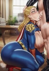 1boy 1girls ai_generated areola big_ass big_balls big_breasts big_penis billy_butcher blonde blonde-haired_female blonde_female blonde_hair blonde_hair_female breasts_out cape cum_in_mouth cum_on_breasts deepthroat fellatio female femlander futanari genderswap genderswap_(mtf) hand_on_another's_head homelander i'll_fucking_suck_your_dick_(meme) long_hair looking_at_partner looking_up_at_partner male male/female male_on_female meme rule_63 scene_interpretation scene_reference straight tagme the_boys