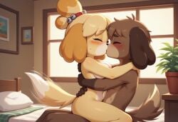 isabelle_(animal_crossing) digby_(animal_crossing) ai_generated anguirus12345 kissing kissing_while_penetrated sex sex_from_front blush closed_eyes eyes_closed brother brother_and_sister brother_(lore) brother_and_sister_(lore) brother_penetrating_sister incest incest_(lore) sister sister_(lore) sibling twins twins_(lore) twincest romantic romantic_ambiance medium_breasts breasts dog domestic_dog animal_crossing nintendo male mammal canine shih_tzu toy_dog canis canid female male/female male_penetrating female_penetrated male_penetrating_female penetration
