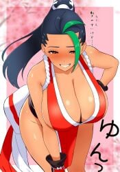 1girl breasts cosplay enbitonbi fatal_fury huge_breasts long_hair nemona_(pokemon) nintendo pokemon pokemon_scarlet_and_violet shiranui_mai shiranui_mai_(cosplay) solo the_king_of_fighters tonbi_(enbitonbi)