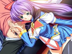 cape censored game_cg long_hair magical_girl penis purple_hair tears terios yokota_mamoru