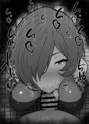 1boy 1girls :>= big_penis black_and_white blush breasts censored dark-skinned_male dark_skin detailed_background drooling eyelashes fellatio female female_focus glasses hair_over_one_eye heart human indoor inside interracial kurotama looking_at_viewer male male_pov oral oral_sex penis room saliva shiny shiny_skin short_hair sketch sound_effects squatting sweat promeia_(zenless_zone_zero) text tied_hair tongue tongue_out vein veins veiny veiny_penis zenless_zone_zero