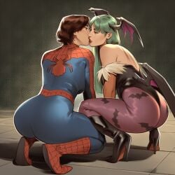 2girls ai_generated big_ass big_breasts big_thighs breasts capcom crossover curvaceous curvy curvy_figure darkstalkers digital_media_(artwork) female genderswap_(mtf) hips hourglass_figure huge_ass huge_breasts huge_thighs humanoid large_ass large_breasts large_thighs legs light-skinned_female light_skin marvel marvel_comics marvel_vs._capcom mature mature_female morrigan_aensland peter_parker petra_parker phophopho rule_63 slim_waist spider-man spider-man_(series) spider-woman succubus thick thick_hips thick_legs thick_thighs thighs voluptuous waist wide_hips wide_thighs yuri