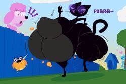 afraart anthro anthro_pred anthro_prey anthropomorphic black_cat cartoon cat cat_pred catgirl catgirl_pred digested digested_prey digestion digestion_noises dog_prey doghouse fattening female_pred fence huge_prey mouse_prey multiple_preys poodle small_pred thick_butt thick_thighs weight_gain blossom_(fetch_with_ruff_ruffman) fetch!_with_ruff_ruffman lupine_(fetch_with_ruff_ruffman) vore post-vore_weight_gain