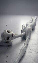 1alien 1girls 2026 3d 3d_(artwork) alien_girl looking_at_viewer lying lying_on_back naked nude pale-skinned_female pale_skin selfie slim_waist small_breasts star_wars taun_we