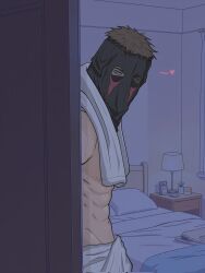 call_of_duty cod activision infinity_ward gay bara yaoi 1boy konig shirtless shirtless_male shirtless_(male) muscular muscular_male big_muscles himbo 2002yare64214 sniper_veil sensual sensual_expression sensual_atmosphere towel towel_only towel_around_waist towel_around_neck bedroom bedroom_eyes bed bedroom_background bedroom_setting bed_background