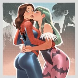 2girls ai_generated big_ass big_breasts big_thighs breasts capcom crossover curvaceous curvy curvy_figure darkstalkers digital_media_(artwork) female genderswap_(mtf) hips hourglass_figure huge_ass huge_breasts huge_thighs humanoid large_ass large_breasts large_thighs legs light-skinned_female light_skin marvel marvel_comics marvel_vs._capcom mature mature_female morrigan_aensland peter_parker petra_parker phophopho rule_63 slim_waist spider-man spider-man_(series) spider-woman succubus thick thick_hips thick_legs thick_thighs thighs voluptuous waist wide_hips wide_thighs yuri