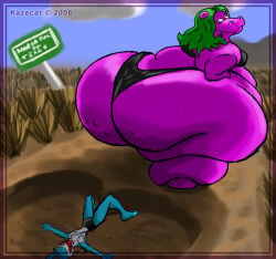 bertha_(kazecat) kazecat crater huge_ass cellulite crushed_by_ass female male overweight_female ass_bigger_than_head