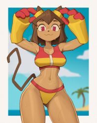 1girls anthro ass big_breasts breasts female female_focus female_only gameoverse glitch_productions huge_ass huge_breasts kit_(gameoverse) large_ass large_breasts solo thick_thighs thighs wide_hips danyj