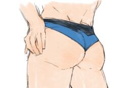 ass ass_focus ass_only batman_(series) dat_ass dc dc_comics dick_grayson hand_on_hip male_only nightwing solo_male speedo