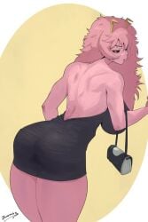 1girls ass big_ass boku_no_hero_academia dress female female_focus female_only large_ass long_hair mina_ashido mina_ashido_time-skip my_hero_academia my_hero_academia_(finale) pink_body pink_hair post-timeskip solo thick_thighs thighs wide_hips juggler_(artist)