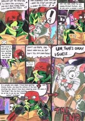 saiyaman tmnt tmnt_2018 rise_of_the_teenage_mutant_ninja_turtles rise_of_the_teenage_mutant_ninja_turtles:_the_movie raphael_(tmnt) raphael raphael_(rise_of_the_tmnt) green_skin anthro furry_male rat splinter hamato_yoshi_(rise_of_the_tmnt) surprised_expression angry_expression uncomfortable blushing_male blush scented scent male_only