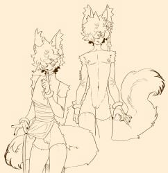 2026 aak_(arknights) andromorph anthro arknights bedroom_eyes bottomless clitoral_hood clothed clothing clothing_lift digital_drawing_(artwork) digital_media_(artwork) ear_piercing felid fingerless_gloves genitals gloves hair hair_over_eye handwear hi_res holding_object holding_syringe hypergryph intersex legwear looking_at_viewer mammal mastectomy_scar mostly_nude narrowed_eyes navel nerunaur nipples piercing portrait scar seductive shush signature simple_background slim smile solo standing stockings studio_montagne tail three-quarter_portrait topwear topwear_only vulva