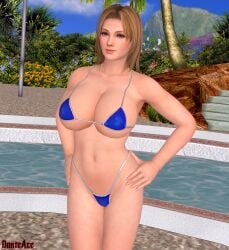 1girls 3d 3d_(artwork) bikini danteace69 dead_or_alive female female_focus female_only nude outdoors outside palm_tree pool poolside solo solo_female solo_focus swimming_pool swimsuit swimwear tina_armstrong