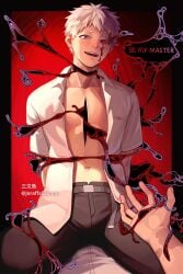 hikaru_ga_shinda_natsu hikaru_indou hole_in_chest monster_boy the_summer_hikaru_died white_hair yaoi yoshiki_tsujinaka
