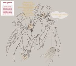 abel_(hazbin_hotel) adam_(hazbin_hotel) bedroom_eyes begging boner boner_under_clothes boners father father_(lore) father_and_son father_and_son_(lore) hazbin_hotel incest incest_(lore) incestuous incestuous_(lore) looking_at_each_other looking_at_partner male son son_(lore) suggestive suggestive_look thinking_about_another