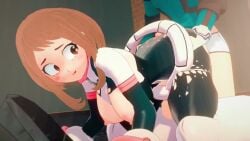 1boy 3d_animation animated boku_no_hero_academia bouncing_ass bouncing_breasts cum cum_inside doggy_style evaan female fingering_self izuku_midoriya koikatsu my_hero_academia ochako_uraraka sex sex_from_behind sound sweetgpt tagme video