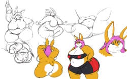 big_ass big_breasts chubby_female compilation jiggly_(kazecat) kazecat rabbit_girl sketch