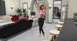 the sims4 sims the_sims_4 bella_goth living_room couch sexy sexy_pose sexy_body short_hair heels nude nude_female pose posing erotic mommy mom mother milf wife teasing teasing_viewer tease tits tits_out vagina