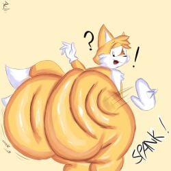 ! 1boy ? anthro ass big_ass bubble_butt canine canine_humanoid disembodied_hand exclamation_point femboy fox furry hips huge_ass hyper hyper_ass large_ass looking_back male male_focus male_only nude nude_male question_mark sega slapping_ass slapping_butt smacking_ass sonic_(series) sonic_the_hedgehog_(series) spanking spanking_ass tails_the_fox thick_thighs thighs vixen white_fure wide_hips yellow_fur yoshuacomoyoshu