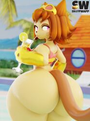 1girls 3d 3d_(artwork) absurd_res anthro artist_logo ass ass_bigger_than_head ass_focus beach beverage big_ass big_butt bikini blender blender_(artwork) blender_cycles blender_cycles_(artwork) bottom_heavy bubble_butt butt clothing curvaceous curvaceous_ass curvaceous_body curvaceous_female curvaceous_figure curvaceous_hips curvaceous_thighs curvy curvy_anthro curvy_body curvy_female curvy_figure curvy_hips curvy_thighs dat_ass digital_media_(artwork) domestic_cat dumptruck_ass felid feline felis female food fruit gameoverse glitch_productions hair hi_res huge_ass kit_(gameoverse) kit_bodega large_ass lemon lemonade logo looking_at_viewer looking_back mammal massive_ass orange_hair plant purple_eyes short_hair sipping snippwapp solo solo_female solo_focus swimwear tail thick_thighs two-piece_swimsuit wet wet_body wide_hips