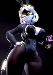 1girls 3d 3d_(artwork) 3d_model 3d_render 5_fingers 777bronzestar arm_on_hip big_ass big_boobs big_breasts big_butt big_thighs black_leotard blender blender_(artwork) blender_(software) blender_cycles bunny_ears bunny_girl bunny_tail bunnysuit drinks drone female female_focus female_only glasses glitch_productions glowing glowing_eyes holding holding_object jacket jacket_on_shoulders jacket_open leotard looking_at_another murder_drones neckwear robot robot_girl robot_humanoid screen_face short_hair simple_background solo solo_female solo_focus tail thick_ass thick_hips thick_legs thick_thighs thighs tights tray v_(bysamzan) v_(murder_drones) white_body white_hair